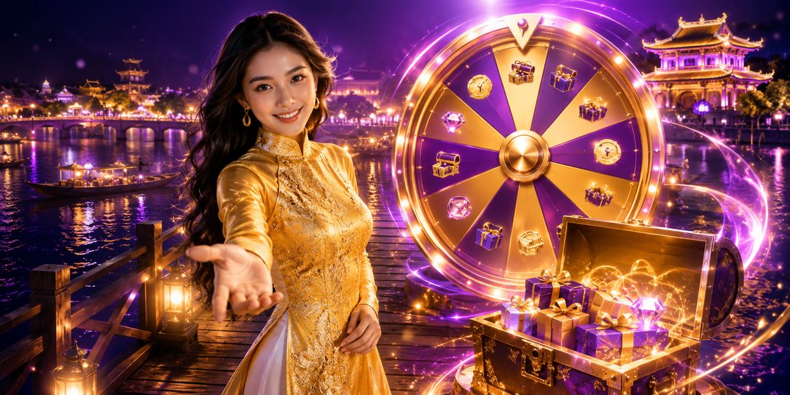 Bàn roulette và người chơi trong trang phục áo dài tại Huế