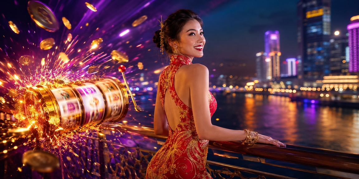 Trò chơi slot game trong khung cảnh ánh đèn neon tại Sài Gòn